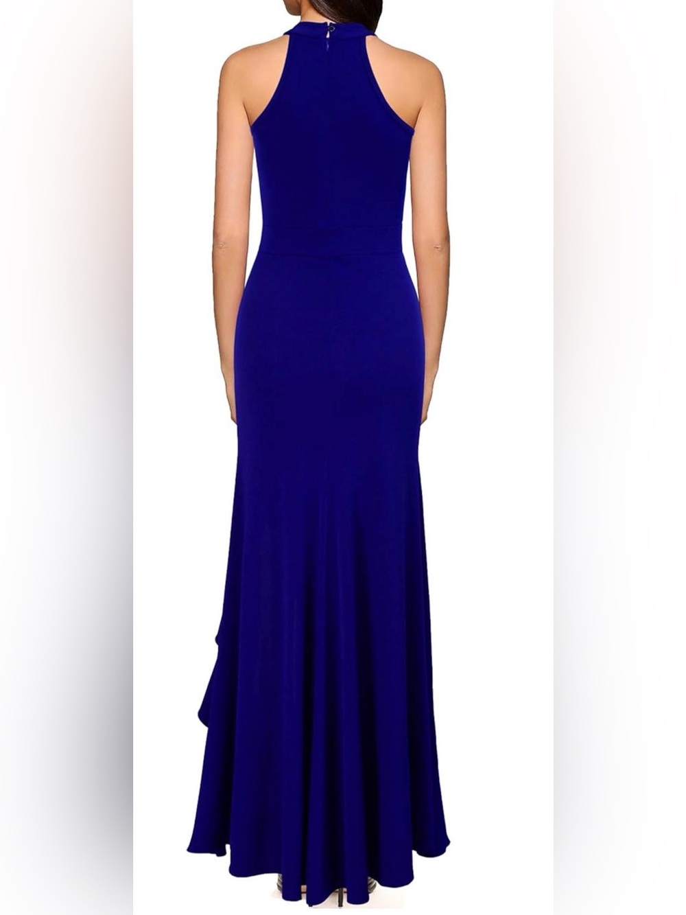 Royal Blue Halter Ruffle Mermaid Dress - Women - Picture 2 of 3